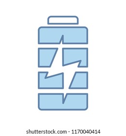 Battery charging color icon. Battery level indicator. Isolated vector illustration