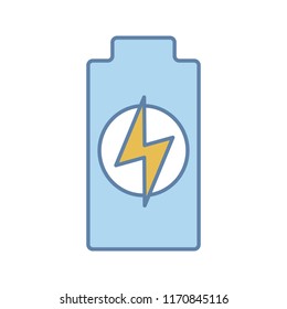 Battery charging color icon. Battery level indicator. Isolated vector illustration