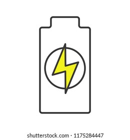 Battery charging color icon. Battery level indicator. Isolated vector illustration