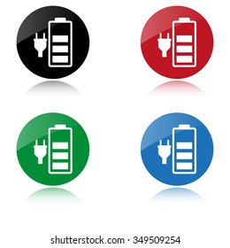 Battery is charging - color vector icon