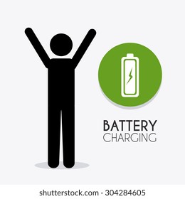 Battery charging design, vector illustration eps 10.