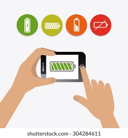 Battery charging design, vector illustration eps 10.