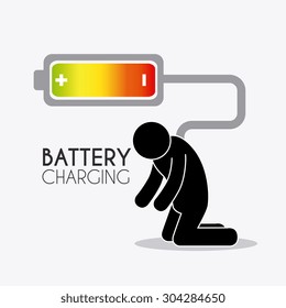 Battery charging design, vector illustration eps 10.