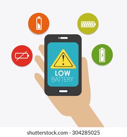 Battery charging design, vector illustration eps 10.