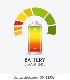 Battery charging design, vector illustration eps 10.