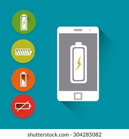 Battery charging design, vector illustration eps 10.