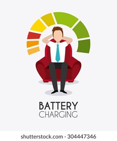 Battery charging design, vector illustration eps 10.