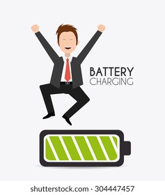 Battery charging design, vector illustration eps 10.
