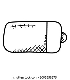 
Battery charging doodle icon  
