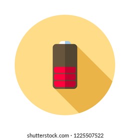 Battery charging flat icon. Battery level indicator. Status. Battery icons. Electric battery vector
