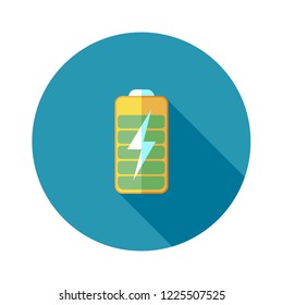 Battery charging flat icon. Battery level indicator. Status. Battery icons. Electric battery vector