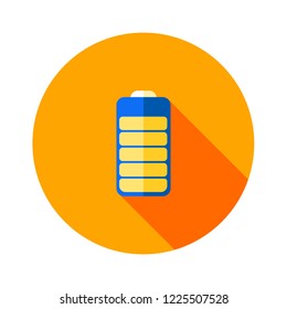 Battery charging flat icon. Battery level indicator. Status. Battery icons. Electric battery vector