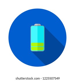 Battery charging flat icon. Battery level indicator. Status. Battery icons. Electric battery vector