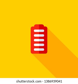 Battery charging flat icon. Battery level indicator. Status. Battery icons. Electric battery vector