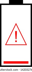 Battery charging flat icon. Battery level indicator. Status. Battery icon. Low battery warning.