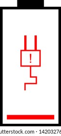 Battery charging flat icon. Battery level indicator. Status. Battery icon. Low battery warning.