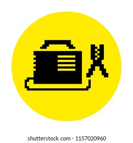 Battery for charging the battery flat pixel icon. Illustration EPS8