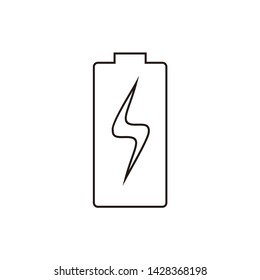 Battery charging flat web icon. Vector illustration.