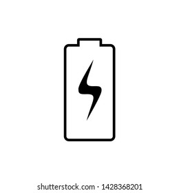 Battery charging flat web icon. Vector illustration.