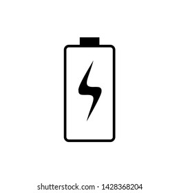 Battery charging flat web icon. Vector illustration.