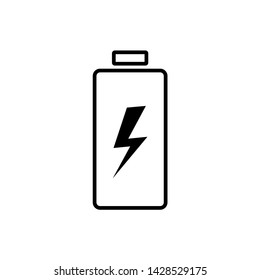 Battery charging flat web icon. Vector illustration.