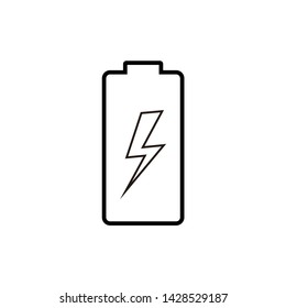 Battery charging flat web icon. Vector illustration.