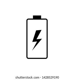 Battery charging flat web icon. Vector illustration.