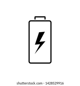Battery charging flat web icon. Vector illustration.