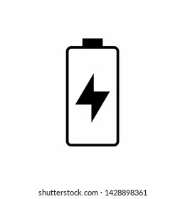 Battery charging flat web icon. Vector illustration