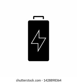 Battery charging flat web icon. Vector illustration