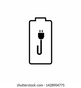 Battery charging flat web icon. Vector illustration