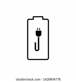 Battery charging flat web icon. Vector illustration