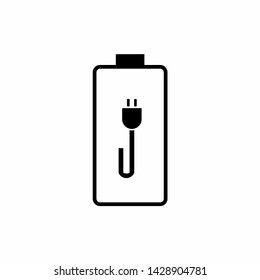 Battery charging flat web icon. Vector illustration