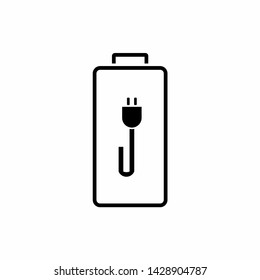 Battery charging flat web icon. Vector illustration