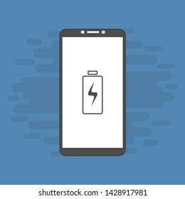 Battery charging flat web icon. Vector illustration