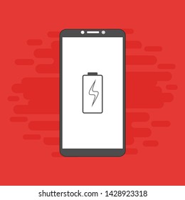 Battery charging flat web icon. Vector illustration