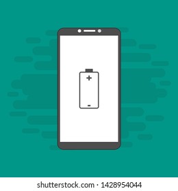 Battery charging flat web icon. Vector illustration