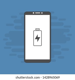 Battery charging flat web icon. Vector illustration