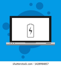 Battery charging flat web icon. Vector illustration