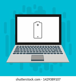 Battery charging flat web icon. Vector illustration