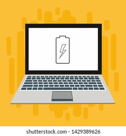 Battery charging flat web icon. Vector illustration