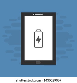 Battery charging flat web icon. Vector illustration