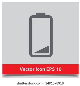 Battery charging flat web icon. Vector illustration EPS 10