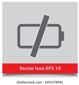 Battery charging flat web icon. Vector illustration EPS 10