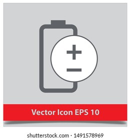 Battery charging flat web icon. Vector illustration EPS 10