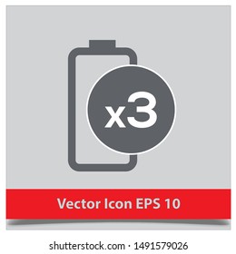 Battery charging flat web icon. Vector illustration EPS 10