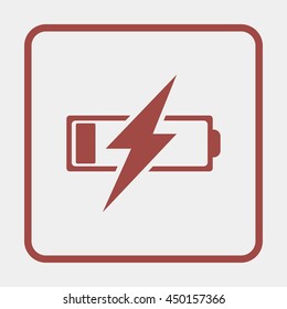 Battery charging icon.