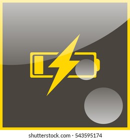 Battery charging icon.