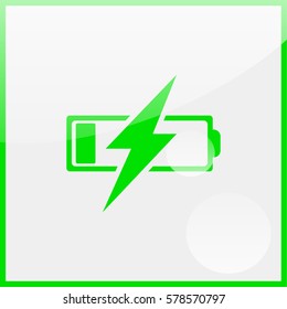 Battery charging icon.