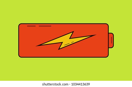 Battery Charging icon. Charge level in flat design